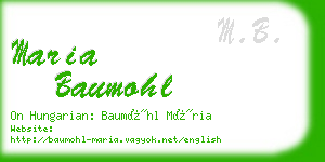 maria baumohl business card